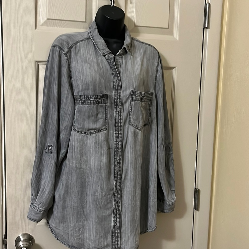 Washed look soft blouse